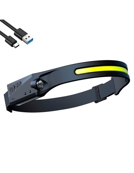 Torcia led frontale, 5W, 350 lumen, con doppia illuminazione e sensore di movimento, ricarica USB - Velamp IH524