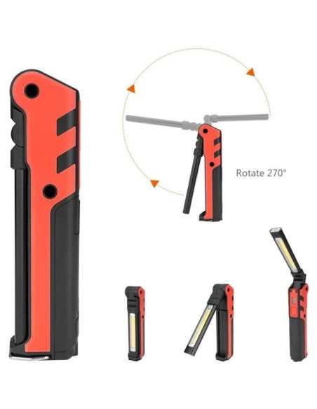 Kubrik inspection lamp, 5+3W, with torch, adjustable angle - Velamp IR439