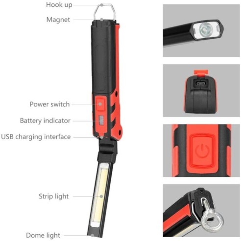 Kubrik inspectielamp, 5+3W, met...