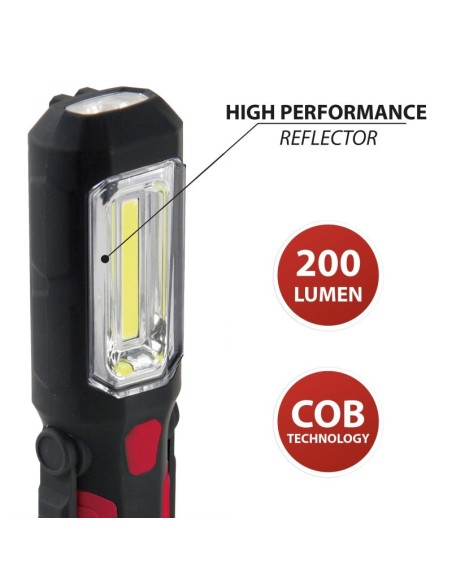 Lampe d'inspection Transformer, 3W, avec crochet et aimant, avec torche de 30 lumens - Velamp IS404