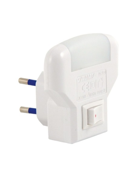 Nachtlicht Twilight, 0,5 W, 10 A Stecker, mit Schalter - Velamp IL09LED.012L