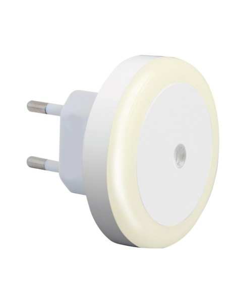 Luce notturna con interruttore crepuscolare, 0,5W, spina 10A - Velamp IL27LED.012L