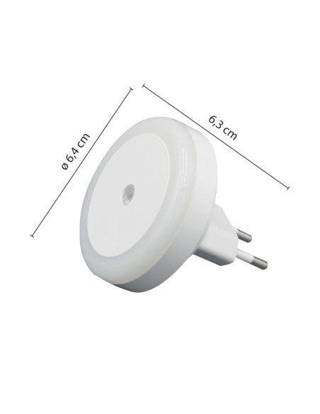 Luz nocturna con interruptor crepuscular, 0,5 W, enchufe de 10 A - Velamp IL27LED.012L