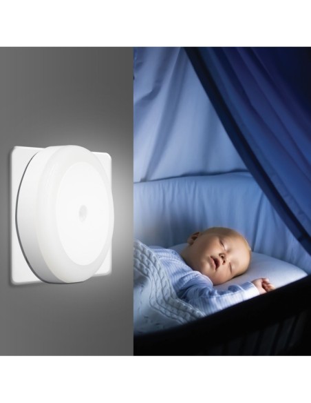 Nachtlicht mit Dämmerungsschalter, 0,5W, 10A Stecker - Velamp IL27LED.012L