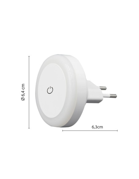 Nachtlampje met aanraakschakelaar, 0.5W, 10A stekker - Velamp IL28
