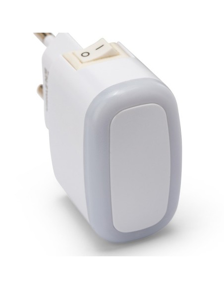 Luz nocturna Froot, 0,3 W, enchufe 10 A, con interruptor, blanca - Velamp IL29