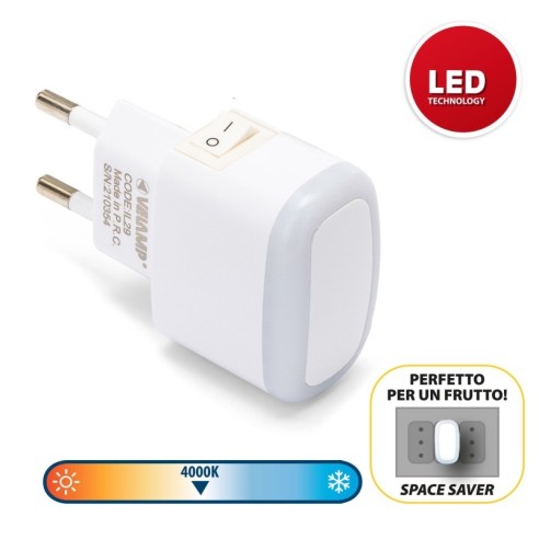 Luz nocturna Froot, 0,3 W, enchufe 10...