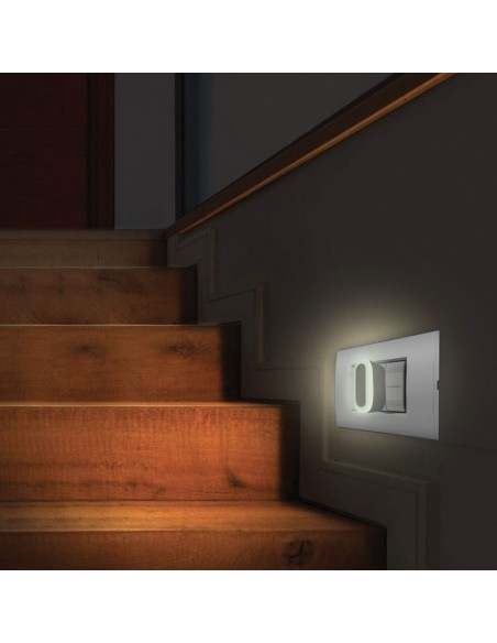 Luz nocturna Froot, 0,3 W, enchufe 10 A, con interruptor, antracita - Velamp IL30