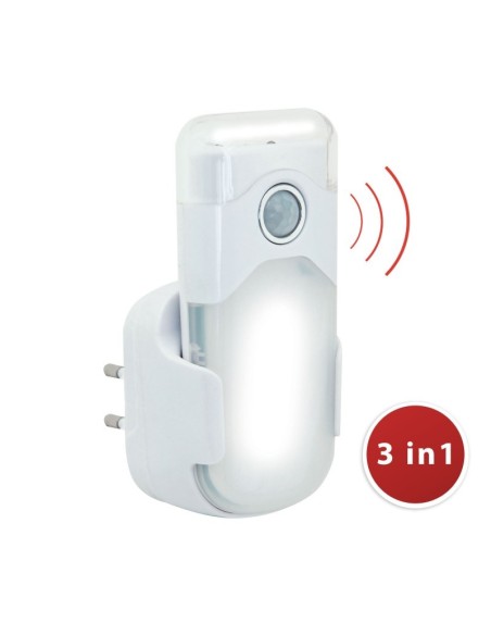 NIGHT GUARD 2 night light with motion sensor, 1W, 10A plug, portable and with emergency light function, - Velamp R720