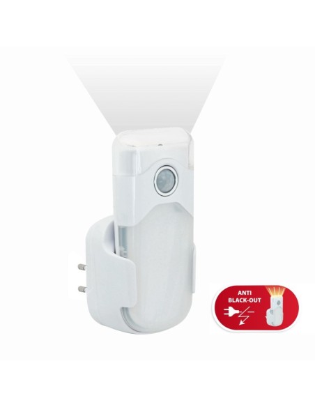 NIGHT GUARD 2 night light with motion sensor, 1W, 10A plug, portable and with emergency light function, - Velamp R720