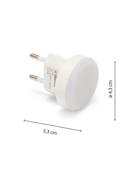 Veilleuse Moon, 0,3W, prise 10A, sans interrupteur - Velamp IL04