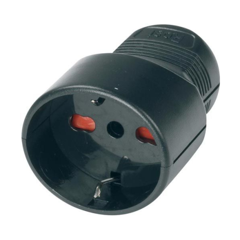 10/16A 2P+E schuko socket, black -...
