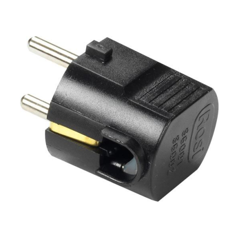 16A 2P+E schuko plug, 90° bent, black...