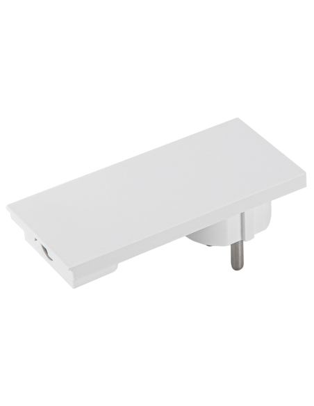 Prise schuko ultraplate 16A 2P+E, blanche - Rosi RS1110