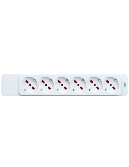 Bloc multiprises avec 6 prises 10A/16A à deux pôles/schuko, sans câble, blanc, série Emilia Specialist - Rosi RS8611B