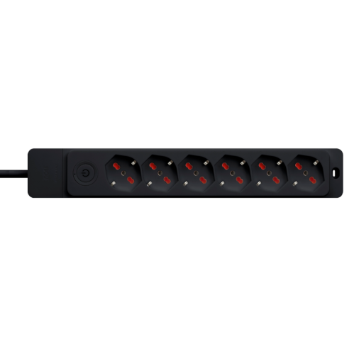 Power strip with 16A 90° bent plug, 6...