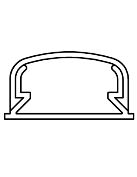 Mini duct 22x13mm, 2 metres, 1 compartment, rounded wrap-around cover, white - Elettrocanali ECMC2213-1B