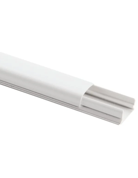 Mini-Laufbahn 32x13mm, 2 Meter, 1 Fach, runde Abdeckung, weiß - Elettrocanali ECMC2213-1B