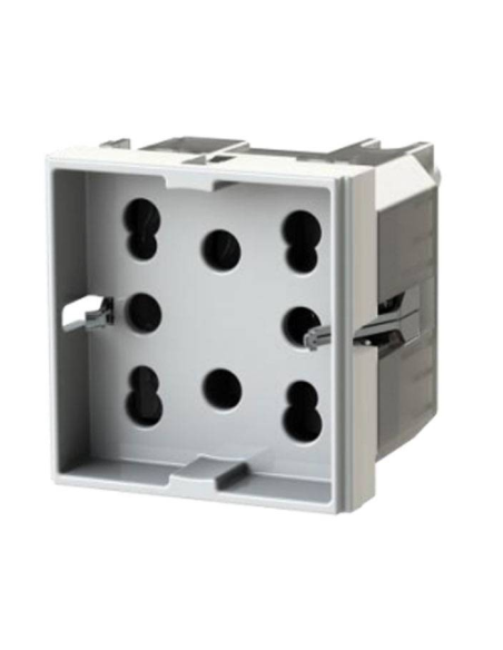 Módulo de toma multiestándar, 10A, 16A y schuko, serie P, gris, compatible con BTicino serie MatixGo - 4Box Side 4BPH21.JG