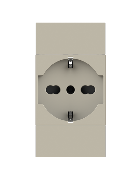 Módulo de toma Schuko, serie P, arena, 16A, compatible con la serie BTicino Living Now- 4Box P40 4BPP40.KM