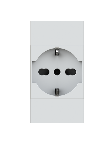 Módulo de toma Schuko, serie P, blanco, 16A, compatible con la serie BTicino Living Now- 4Box P40 4BPP40.KW
