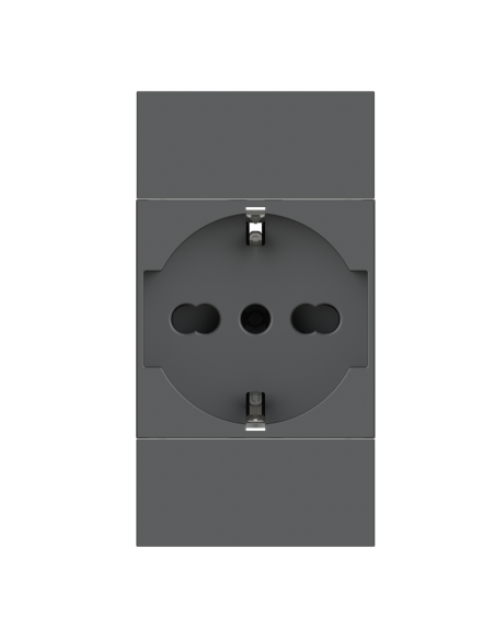 Modulo presa schuko, serie P, nero, 16A, compatibile con serie BTicino Living Now- 4Box P40 4BPP40.KG