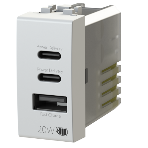 Módulo de toma USB 2.0 tipo A y 2 USB...