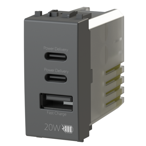 Módulo de toma USB 2.0 tipo A y 2 USB...
