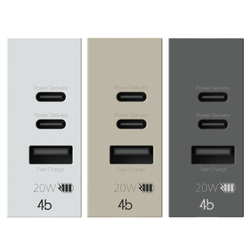 Módulo de toma USB 2.0 A y 2 USB 3.1...