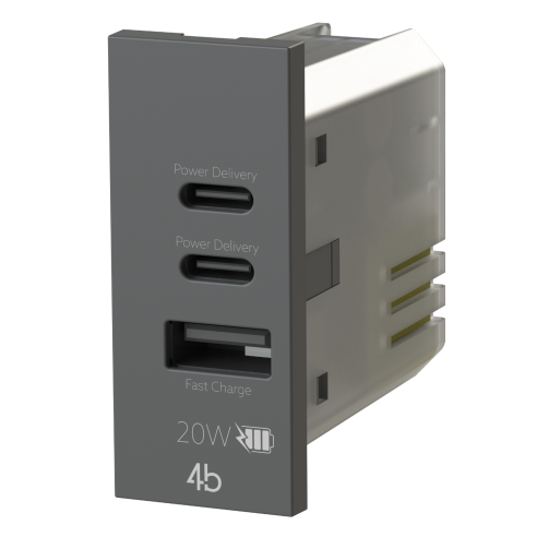 Módulo de toma USB 2.0 A y 2 USB 3.1...