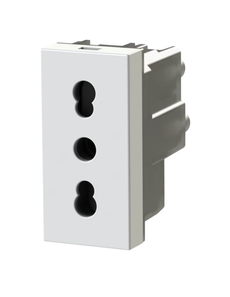 Módulo de toma de 2 polos, serie P, blanco, 10/16A, compatible con BTicino serie MatixGO - 4Box 4BPBP.JW