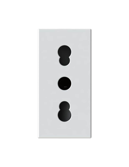 Módulo de toma de 2 polos, serie P, blanco, 10/16A, compatible con BTicino serie MatixGO - 4Box 4BPBP.JW
