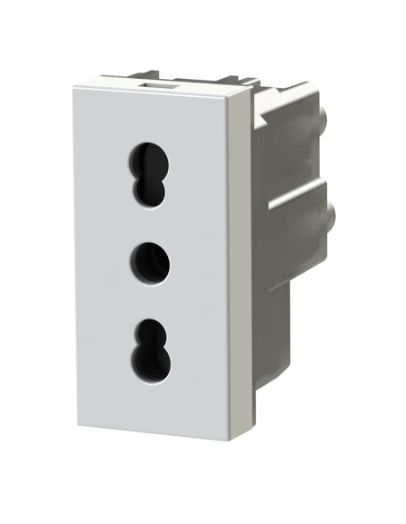Módulo de toma de 2 polos, serie P, gris, 10/16A, compatible con BTicino serie MatixGO - 4Box 4BPBP.JG