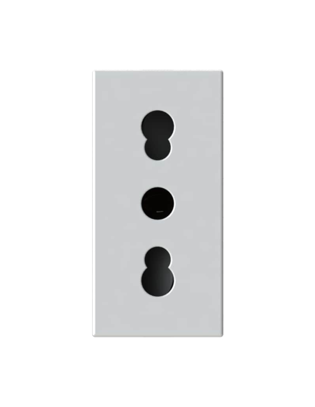 Módulo de toma de 2 polos, serie P, gris, 10/16A, compatible con BTicino serie MatixGO - 4Box 4BPBP.JG