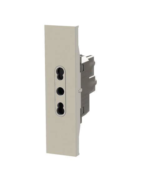 Módulo de toma de corriente bidireccional, serie P, arena, 10/16A, compatible con la serie BTicino Living Now - 4Box 4BPBP.KM