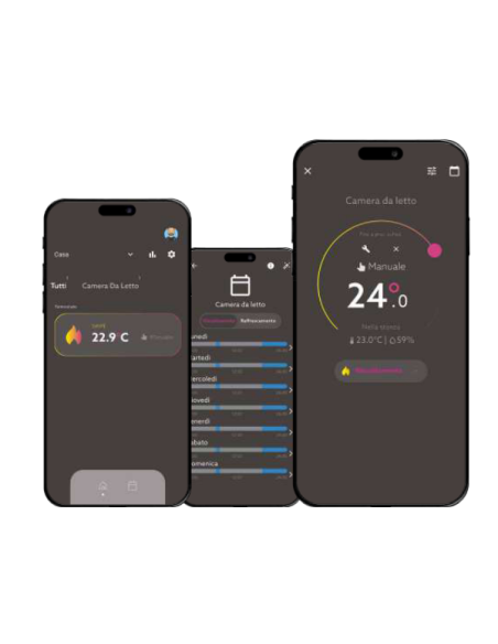 Thermostat intelligent WiFi Swipe intégré, écran tactile OLED, compatible avec la série BTicino Matix - 4Box 4BSTHSW.AM