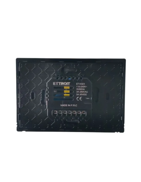 Termostato da incasso, 230V, bianco, display touch retroilluminato, compatibile con scatola 503 - Ettroit ET4301