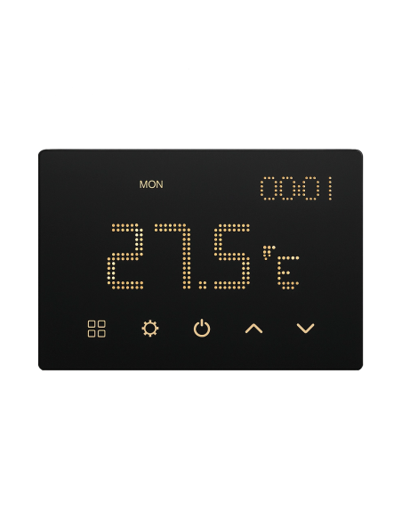 Thermostat encastrable, 230V, noir, écran tactile rétro-éclairé, compatible avec box 503 - Ettroit ET4302