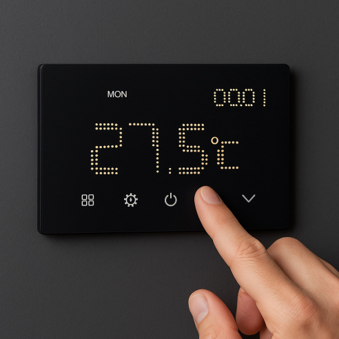Termostato empotrable, 230V, negro,...
