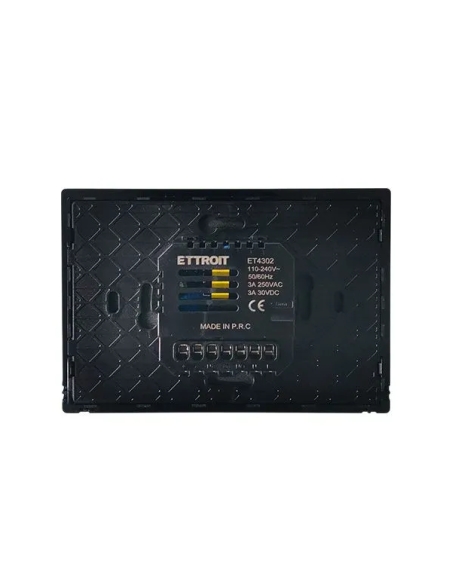 Thermostat encastrable, 230V, noir, écran tactile rétro-éclairé, compatible avec box 503 - Ettroit ET4302