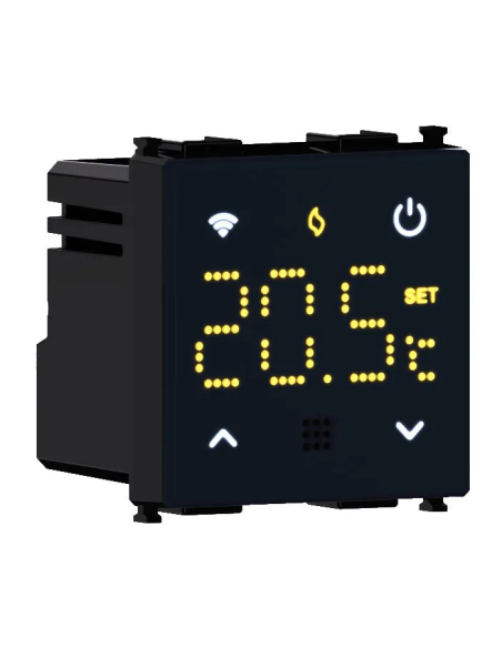 Cronotermostato caldaia smart WiFi da incasso, 230V, Tuya, display touch, nero, compatibile Vimar Plana - Ettroit EVWFN4102