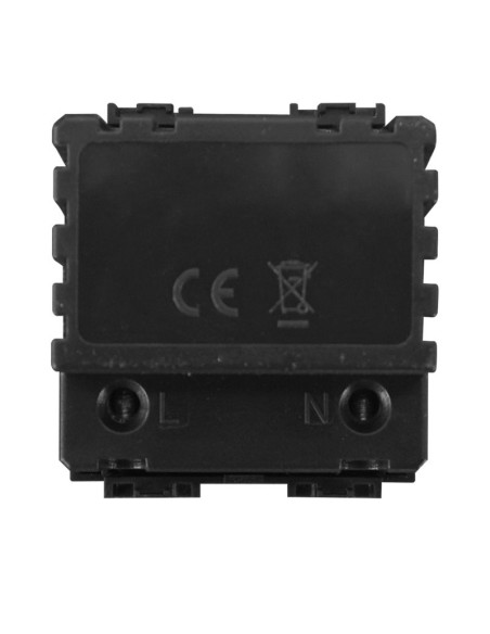 Módulo foco led con interruptor, 2 módulos, blanco frío 6000K, serie Space, negro, compatible BTicino Living - Ettroit LN0302