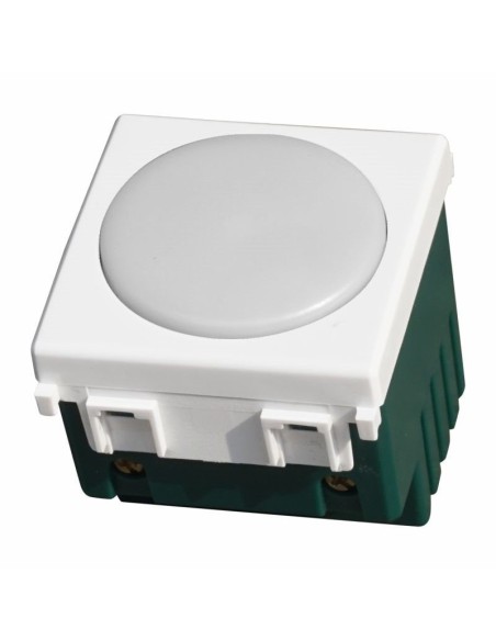 Módulo de señalización LED con interruptor, 2 módulos, blanco frío 6000K, blanco, compatible Vimar Plana - Ettroit EV0302