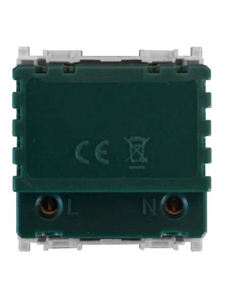 Módulo de señalización LED con interruptor, 2 módulos, blanco frío 6000K, blanco, compatible Vimar Plana - Ettroit EV0302