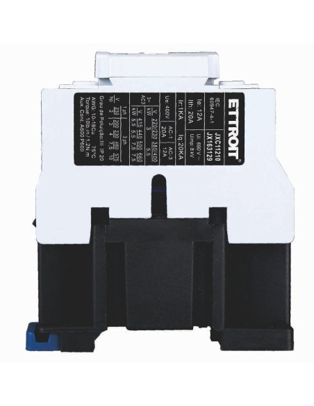 Contactor 220Vac, 3P, 12A, 3 contacts, normally open, Ue 380V - Ettroit JXC1 JX163129