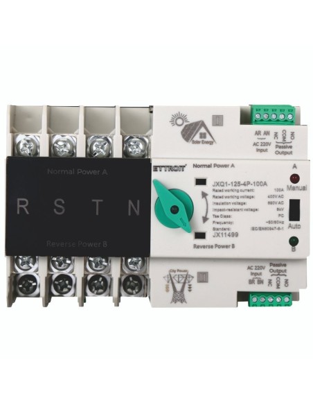 ATS automatic transfer switch for photovoltaics, dual power supply, 4P, 400Vac, 100A - Ettroit JX11499