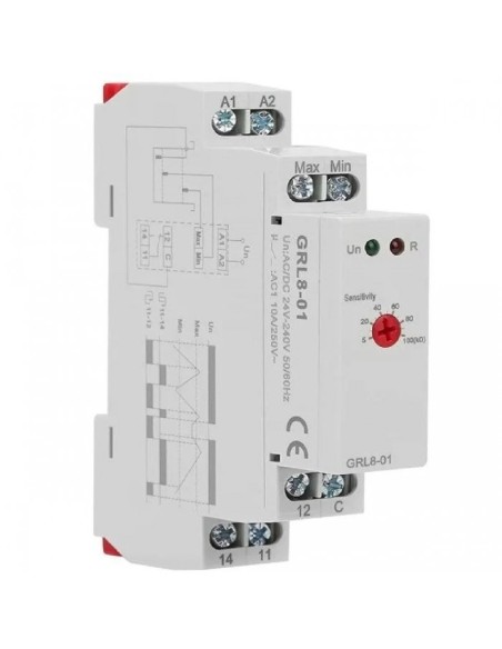 Relé de control, para nivel de líquido, ajuste 5~100 kΩ, AC/DC 24-240V, 10A - Ettroit JX18104