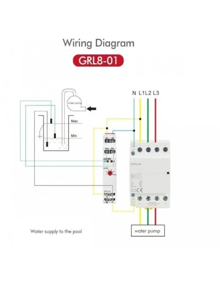 Relè di controllo, per livello liquidi, regolazione 5~100 kΩ, AC/DC 24–240V, 10A - Ettroit JX18104