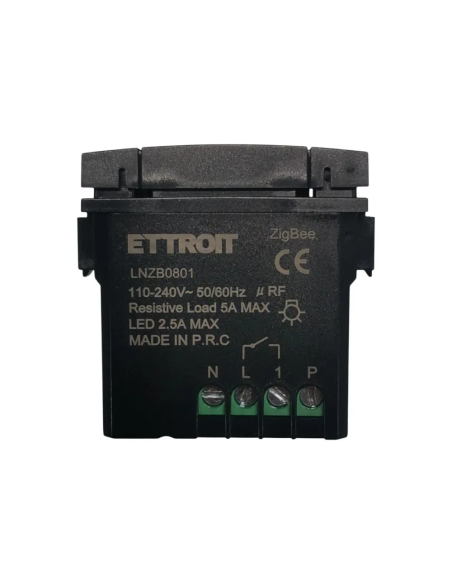 Módulo desviador inteligente ZigBee Tuya, serie Space, negro, compatible con la serie BTicino Living - Ettroit LNZB0801
