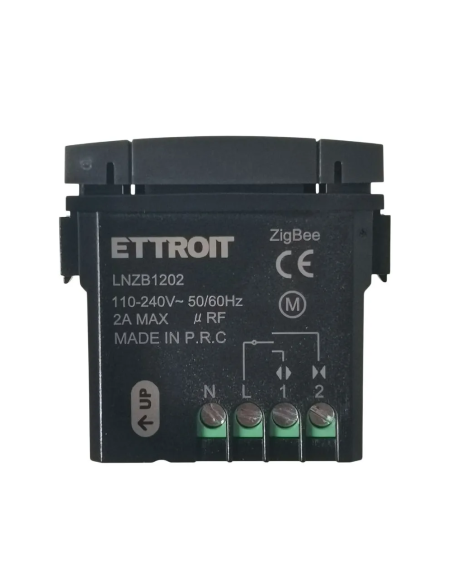 Módulo ZigBee Tuya de botón inteligente para subir y bajar, serie Space, negro, compatible BTicino Living - Ettroit LNZB1202